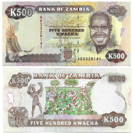 (35a) Zambia. 1991. 500 Kwacha (SC)