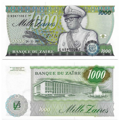 (31a) Zaire. 1985. 1000 Zaires (SC)
