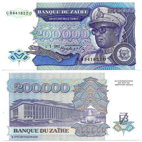 (42) Zaire. 1992. 200000 Zaires (SC)
