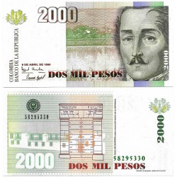 (445e) Colombia. 1999. 2000 Pesos (SC)
