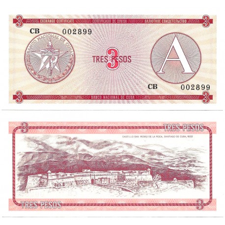 (FX2) Cuba. 1985. 3 Pesos (SC)