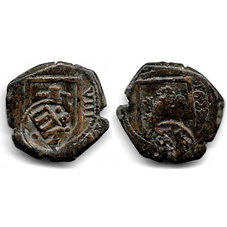 Felipe IV. 1623. 8 Maravedí (BC+) Ceca de Burgos, Resellos VIII, 1641
