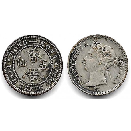 (5) Hong Kong. 1890. 5 Cents (MBC-) (Plata)