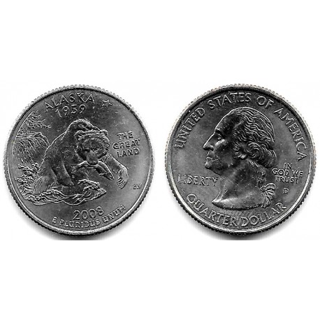 (424) Estados Unidos de América. 2008(D). Quarter Dollar (SC) Alaska