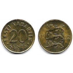 (23) Estonia. 1992. 20 Senti (SC)