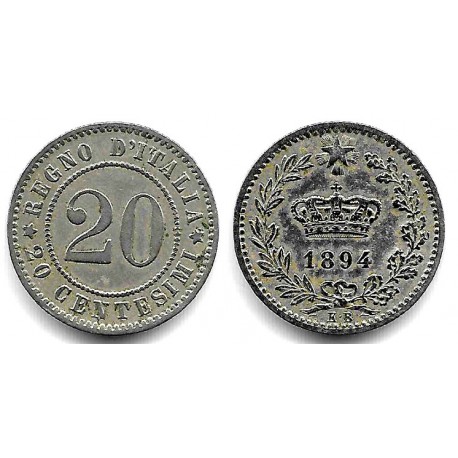(28.1) Italia. 1894. 20 Centesimi (MBC)