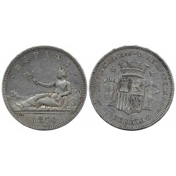Gobierno Provisional. 1870*(18-70). 5 Pesetas (MBC/MBC-) (Plata) Ceca de Madrid SN-M
