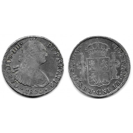 Carlos IV. 1800. 8 Reales (BC/BC+) (Plata) Ceca de Méjico FM