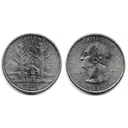 (321) Estados Unidos de América. 2001(P). Quarter Dollar (SC) Vermont