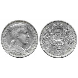 (9) Letonia. 1932. 5 Lati (MBC) (Plata)