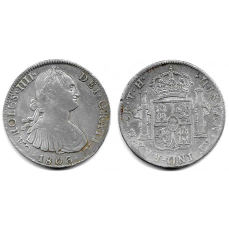 Carlos IV. 1806. 8 Reales (BC/BC+) (Plata) Ceca de Mejico TH