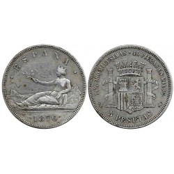 Gobierno Provisional. 1870*(-8-70). 5 Pesetas (BC) (Plata) Ceca de Madrid SN-M
