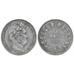 (749.1) Francia. 1847. 5 Francs (MBC-) (Plata)