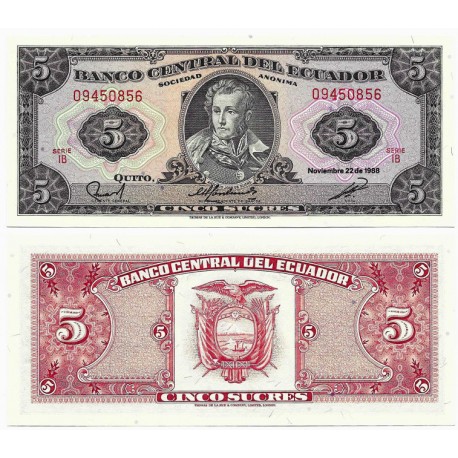 (113d) Ecuador. 1988. 5 Sucres (SC)