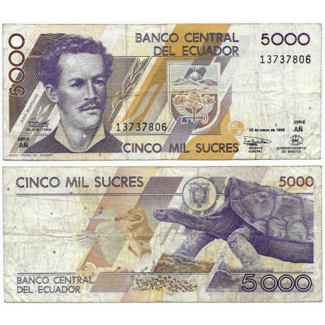 (128c) Ecuador. 1999. 5000 Sucres (BC)