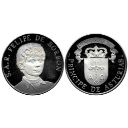 Medalla Conmemorativa S.A.R. Felipe de Borbón. Príncipe de Asturias (SC) (Plata) 50 gr. de .999 Milésimas