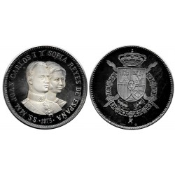Medalla Conmemorativa SS.MM. Juan Carlos I y Sofia. Reyes de España (SC) (Plata) 51 gr. de 999 Milésimas