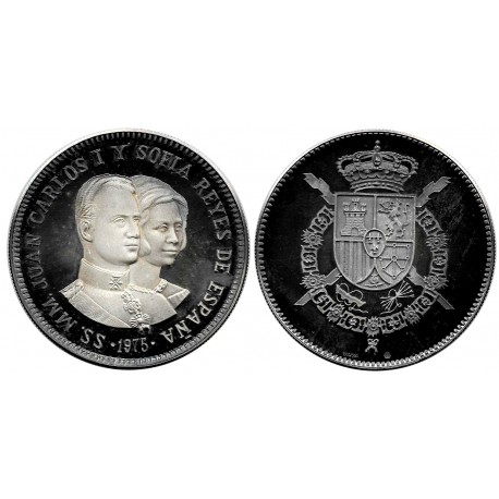 Medalla Conmemorativa SS.MM. Juan Carlos I y Sofia. Reyes de España (SC) (Plata) 51 gr. de 999 Milésimas
