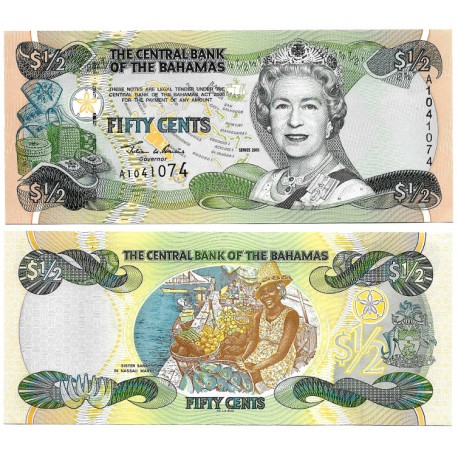 (68) Bahamas. 2001. 50 Cents (SC)