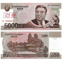 (66) Corea del Norte. 2008. 5000 Won (SC) SPECIMEN