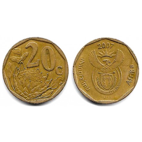 (342) Sudáfrica. 2007. 20 Cents (MBC)