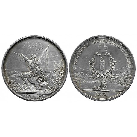 (XS12) Suiza. 1874. 5 Francs (EBC/EBC+) (Plata)