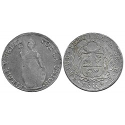 (142.3) Perú. 1839. 8 Reales (MBC) (Plata)