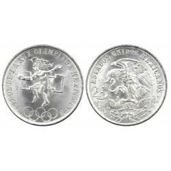 (479.1) Estados Unidos Mexicanos. 1968. 25 Pesos (EBC) (Plata)