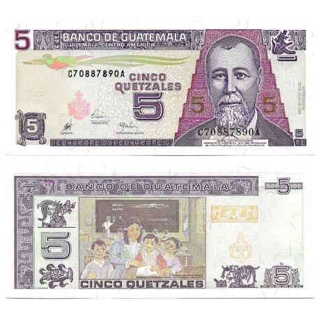 (100) Guatemala. 1998. 5 Quetzales (SC)