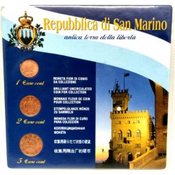San Marino. 2006. Cartera 1, 2 y 5 Céntimos (SC)