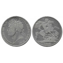 (680.2) Gran Bretaña. 1822. 1 Crown (BC/BC-) (Plata)