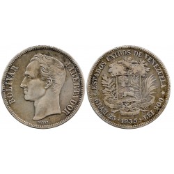 (Y24.2) Venezuela. 1935. 5 Bolívares (MBC-) (Plata)