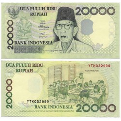 (138a) Indonesia. 1998. 20000 Rupiah (EBC+) Leves Manchas
