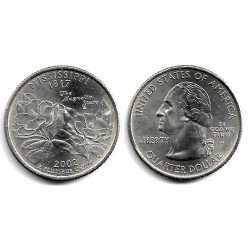 (335) Estados Unidos de América. 2002(P). Quarter Dollar (SC) Mississippi