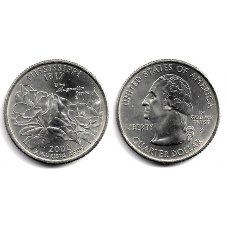 (335) Estados Unidos de América. 2002(P). Quarter Dollar (SC) Mississippi