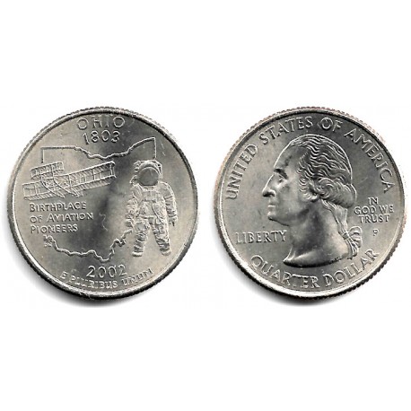 (332) Estados Unidos de América. 2002(P). Quarter Dollar (SC) Ohio