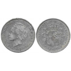 Alfonso XIII. 1893*(18---). 5 Pesetas (BC) (Plata) Ceca de Madrid PG-V