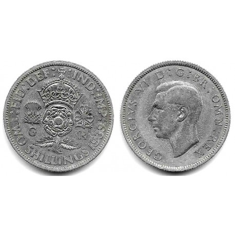 (855) Gran Bretaña. 1939. 2 Shillings (MBC-) (Plata)