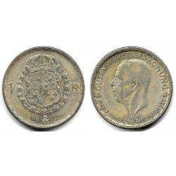(814) Suecia. 1947. 1 Krona (BC) (Plata)