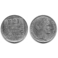 (878) Francia. 1932. 10 Francs (BC+) (Plata)