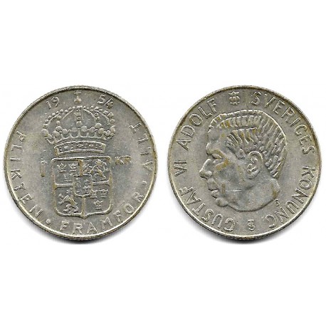 (826) Suecia. 1954. 1 Krona (MBC) (Plata)