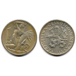 (4) Checoslovaquia. 1922. 1 Koruna (EBC+)