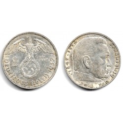 (93) Alemania (III Reich). 1937A. 2 Mark (MBC) (Plata)