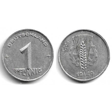 (1) Alemania Democrática. 1949(A). 1 Pfennig (BC+)