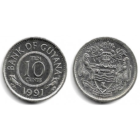 (33) Guyana. 1991. 10 Cents (EBC)