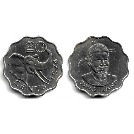 (11) Suazilandia. 1974. 20 Cents (EBC)