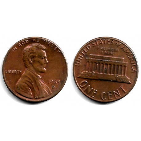 (201) Estados Unidos de América. 1985(D). 1 Cent (MBC)