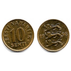 (22) Estonia. 1998. 10 Senti (MBC)