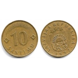 (17) Letonia. 1992. 10 Santimu (MBC)