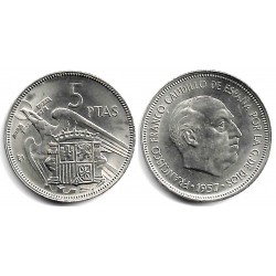 Estado Español. 1957*(BA). 5 Pesetas (SC)